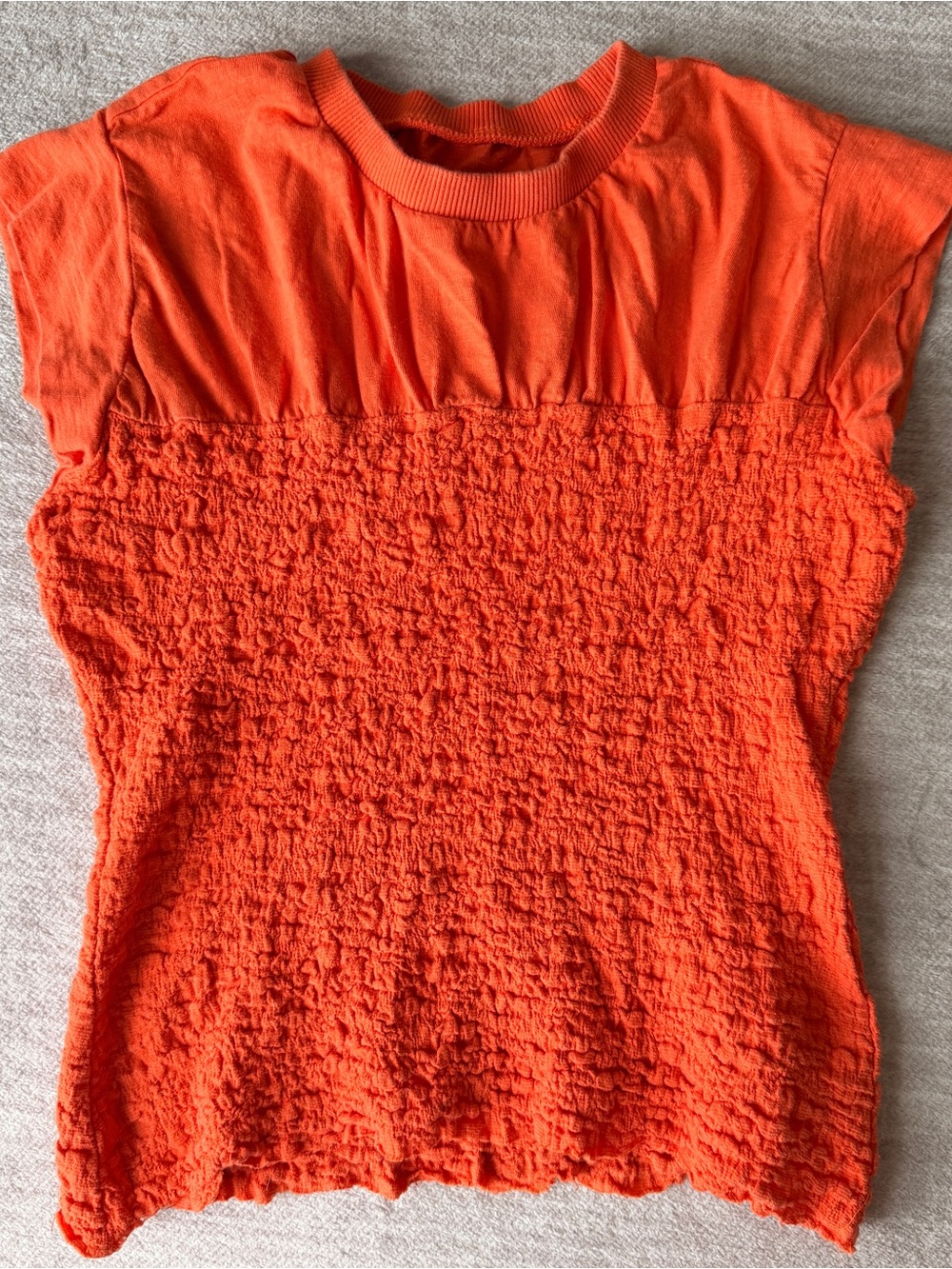 Anthropologie Vibrant Orange Textured Tank Top